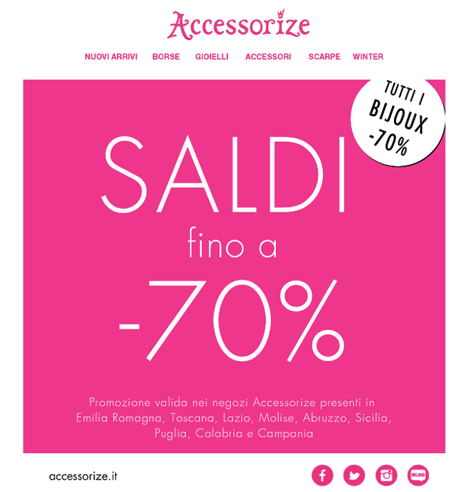 Saldi Accessorize fino al 70%